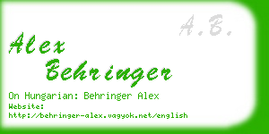 alex behringer business card